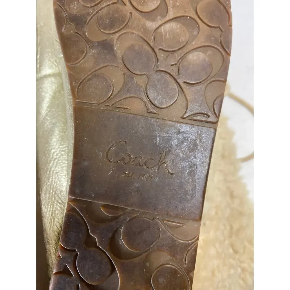 Coach Gold Metallic Fur Boots 9W - Picture 5 of 9